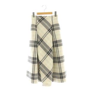 24AW ロービングチェックロングスカート フレア 0 アイボリー /HK OS