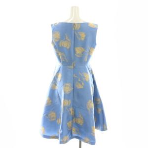 Diagram GRACE CONTINENTAL バイカラージャガードフラワーワンピース ミニ ノースリーブ 36 青 ブルー /AT OS