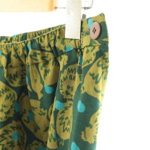 Senso unico MIC design project ウール 総柄 フレアスカート ロング 38 ダークグリーン オリーブ