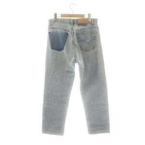 レースパッチワーク リボン デニムパンツ ジーンズ F ライトブルー /DF