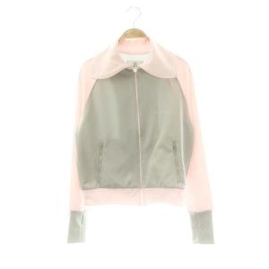 ステッチバイカラートラックジャケット ジップアップ 1 ライトピンク グレー /DO OS