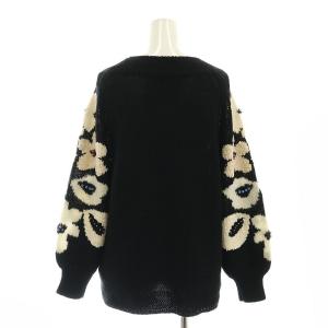 BEARDSLEY 23AW 袖ジャガードニット セーター 長袖 F ブラック /HK OS