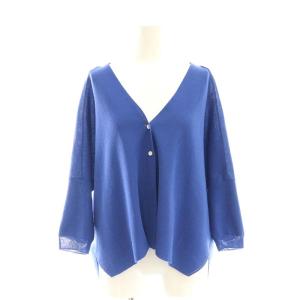 23SS サラッとカーデ七分袖カーディガン ニット F ブルー /HK OS