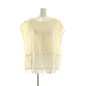 23SS 前結びリネンチュニックブラウス レース フレンチスリーブ F アイボリー /HK OS