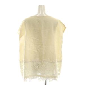 BEARDSLEY 23SS 前結びリネンチュニックブラウス レース フレンチスリーブ F アイボリー /HK OS