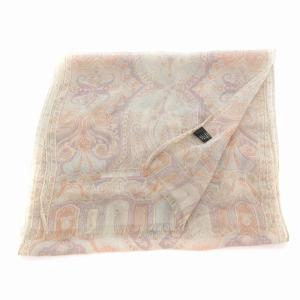 ETRO ストール ペイズリー柄 フリンジ 絹 シルク 青 ブルー /JS