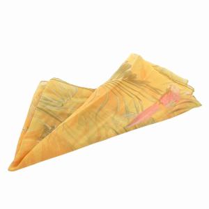 Salvatore Ferragamo シルクストール アニマル柄 花柄 絹 黄 イエロー /FF