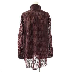 FENDI ズッカ柄シアーシャツ IT42 ブラウン