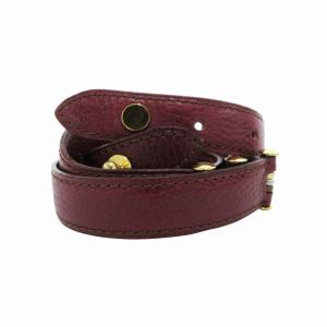マストライン ベルト ロゴ レザー 紅 ボルドー /HO