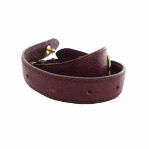 Cartier マストライン ベルト ロゴ レザー 紅 ボルドー /HO