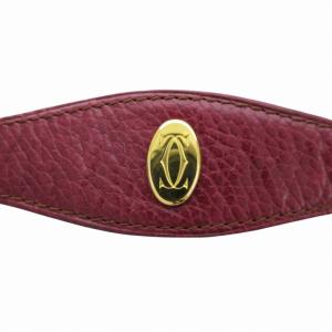 Cartier マストライン ベルト ロゴ レザー 紅 ボルドー /HO