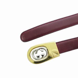 GUCCI ベルト レザー GG イタリア製 紅 ボルドー /HO