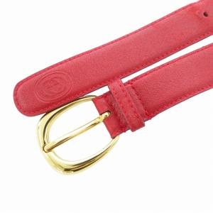 GUCCI ベルト ロゴ 型押し レザー 赤 レッド /HO