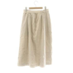 23区 vingt-trois 24SS 【洗える】リネンレーヨンストレッチタックスカート ロング フレア 44