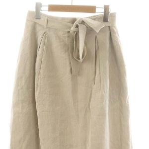 23区 vingt-trois 24SS 【洗える】リネンレーヨンストレッチタックスカート ロング フレア 44