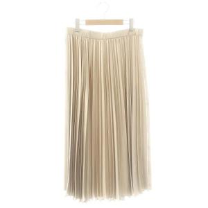 vingt-trois 23AW 【洗える】レザーライクプリーツスカート ロング フレア 44 ベージュ