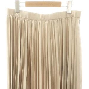 23区 vingt-trois 23AW 【洗える】レザーライクプリーツスカート ロング フレア 44 ベージュ
