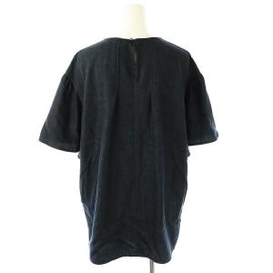 23区 vingt-trois 23SS デニムライクシャンブレー ピンタック ブラウス 半袖 40 ネイビー
