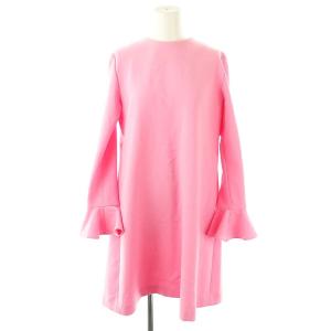 ベルスリーブ フレアワンピース 長袖 ひざ丈 38 M ピンク /SY OS