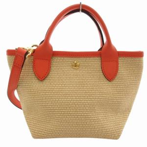 Longchamp バスケットバッグ ショルダー 2WAY ハンド 手提げ 斜め掛け ロゴ ベージュ 10162HYT017