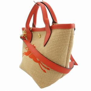 Longchamp バスケットバッグ ショルダー 2WAY ハンド 手提げ 斜め掛け ロゴ ベージュ 10162HYT017
