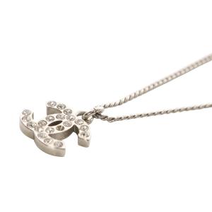 CHANEL ネックレス ココマーク ラインストーン シルバー色 C12V