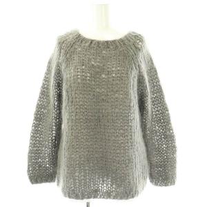 モヘヤウールローゲージニット セーター 長袖 F グレー /DO OS