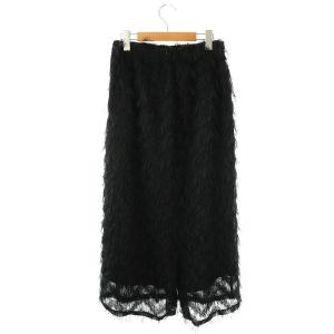 GALLARDAGALANTE 23AW フラフィーセミタイトスカート ロング 1 黒 /NR OS