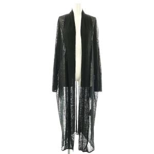 24SS Leeway Sheer Long C/D カーディガン ロング シアー リネン ブラック /DO
