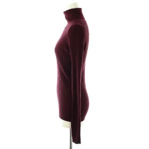 L'Appartement WIDE Rib Knit ニット セーター 長袖 リブ タートルネック ウール ボルドー /NR OS