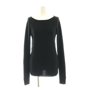 ボートネックニット セーター 黒 ブラック /SS OS