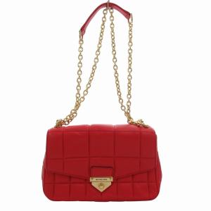 SOHO チェーンショルダー バッグ クロスボディ キルティング ゴールドカラー金具 レザー 赤 レッド