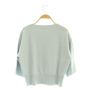 M-Premier 25SS ハーフスリーブワイドニットプルオーバー セーター 七分袖 36 ミントグリーン /AT OS