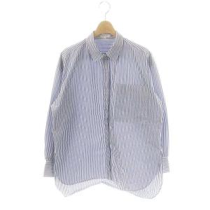 タイプライターワイドシャツ ストライプ 長袖 S ブルー ホワイト /DO OS