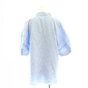 ADORE ダブルタイプライターボウタイブラウス 五分袖 38 水色 /AT OS