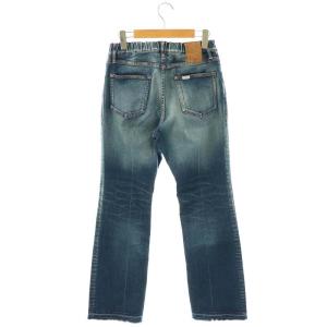 SURT FLARE HEM デニムパンツ ジーンズ ジッパーフライ ダメージ加工 カットオフ S インディゴブルー