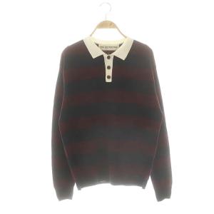 25SS RUGGER KNIT POLO ニット カットソー ウール FO 紺 ボルドー /MI OS