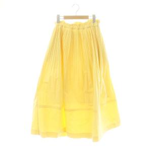 プリーツ ロング スカート イージー マキシ F 黄 イエロー /AT OS