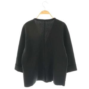 Grace Class 23SS ミラノリブダブルジャケット ノーカラージャケット ニット 36 ブラック /ES OS