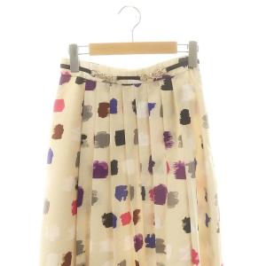 Diagram GRACE CONTINENTAL 23AW マルチペイントプリントスカート プリーツ マキシ ロング 36 ベージュ 0323321211