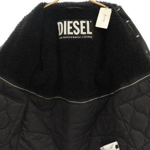 DIESEL 異素材切り替えジャケットコート デニム 中綿 S ブラック グレー /ES OS