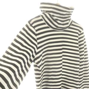 marimekko タートルネックボーダートップス Tシャツ カットソー M 白 ホワイト 黒 ブラック /SS OS