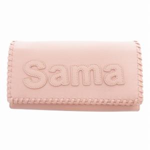美品 サマタバお財布ショルダーバッグ ウォレット ポーチ レザー ピンク 503000539 /HO