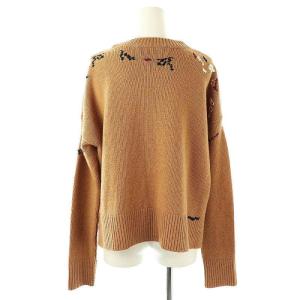MARNI ウールニットセーター 刺繍 38 ブラウンベージュ マルチカラー GCMD0383Q0 /DO OS