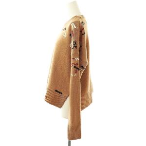 MARNI ウールニットセーター 刺繍 38 ブラウンベージュ マルチカラー GCMD0383Q0 /DO OS