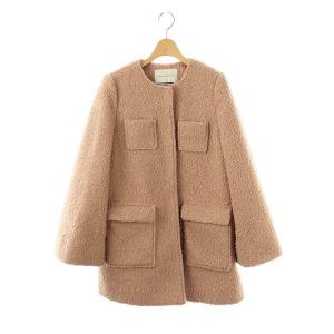 POODLE MIDI COAT ノーカラーコート アウター 38 サーモンピンク /DF OS