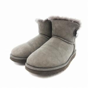 MINI BAILEY BUTTON BLING ショートブーツ ムートン ボア ビジュー 25cm グレー