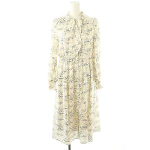 23AW カリグラフィープリントショートスカーフワンピース 36 ライトベージュ