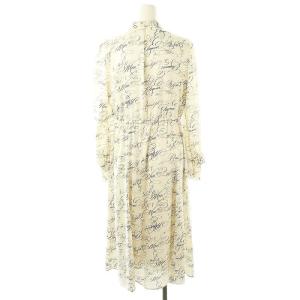 ANAYI 23AW カリグラフィープリントショートスカーフワンピース 36 ライトベージュ
