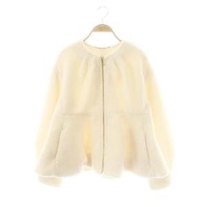 23AW ボアペプラムジャケット 38 オフホワイト /SS OS